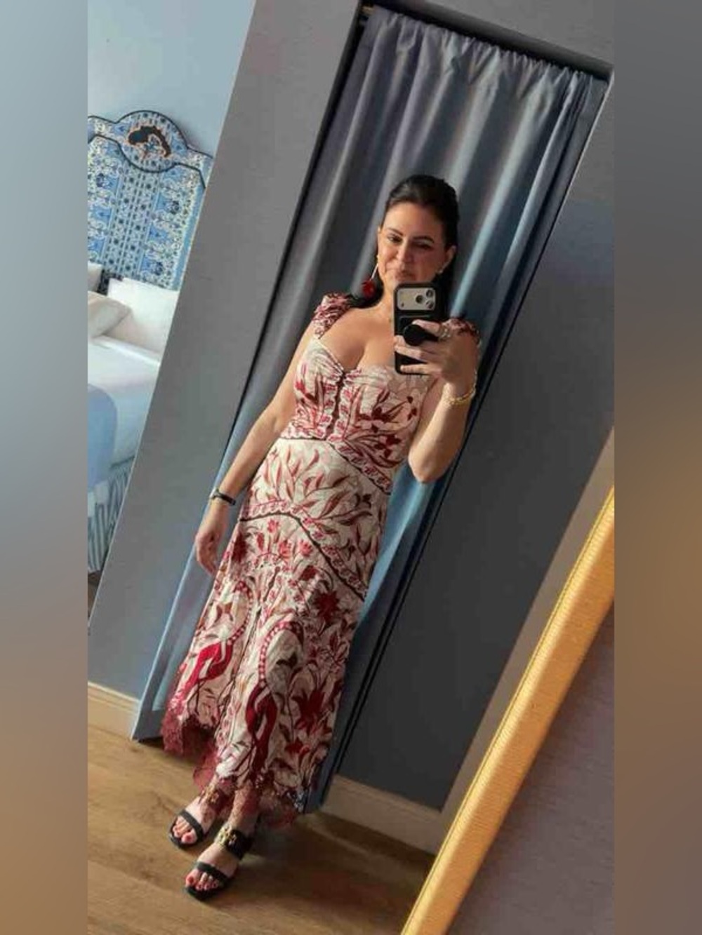 FARM RIO Stained Glass Lace Trim Maxi Dress - Picture 9 of 10